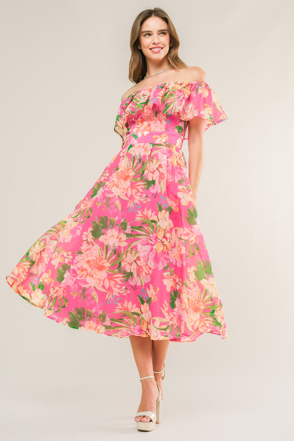 HAPPIEST HERE WOVEN MIDI DRESS Flying Tomato